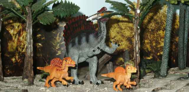New 2007 repainted Carnegie Safari Spinosaurus, Wild Safari and Dino Toob babies.