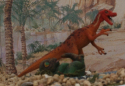 Carnegie Safari Velociraptor and Bullyland baby Aladar the Iguanodon from the Disney Dinosaur movie.