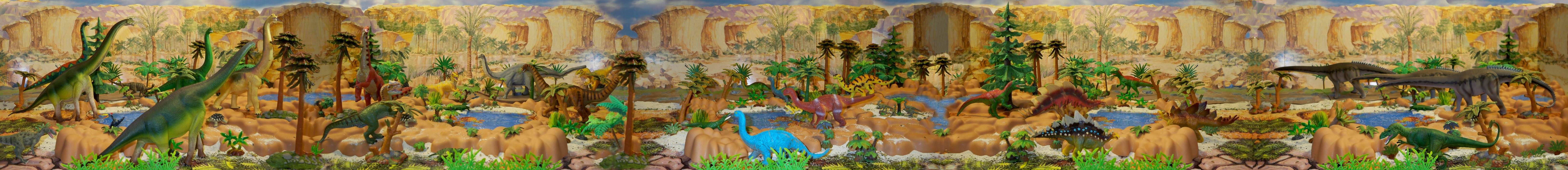 Wild Safari brachiosaurs CollectA Camptosaurus and Marshosaurus(Lourinhanosaurus), Wild Safari apatosaurs and allosaurs, UKRD Camarasaurus, CollectA dryosaurs(Hypsilophodon) and Safari Toob Champosaurus, Wild Safari Ceratosaurus and stegosaurs, Toyway Diplodocus and Wild Safari Allosaurus.