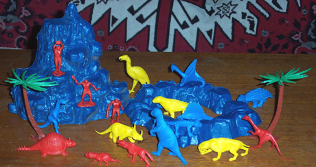 MPC Dinosaur 1960s Glyptodont in Red Plastic 1970s 