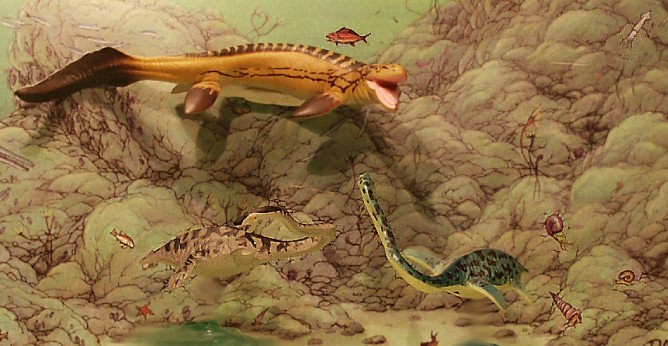 Tylosaurus from UHA Dino Tales and  Elasmosaurus from the Retro Classic 
