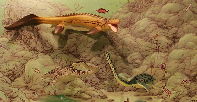 Tylosaurus from UHA Dino Tales and  Elasmosaurus from the Retro Classic 