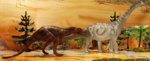 Schleich Allosaurus and Carnegie Safari Camarasaurus.